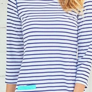 Navy Stripe Cabana Shift Dress